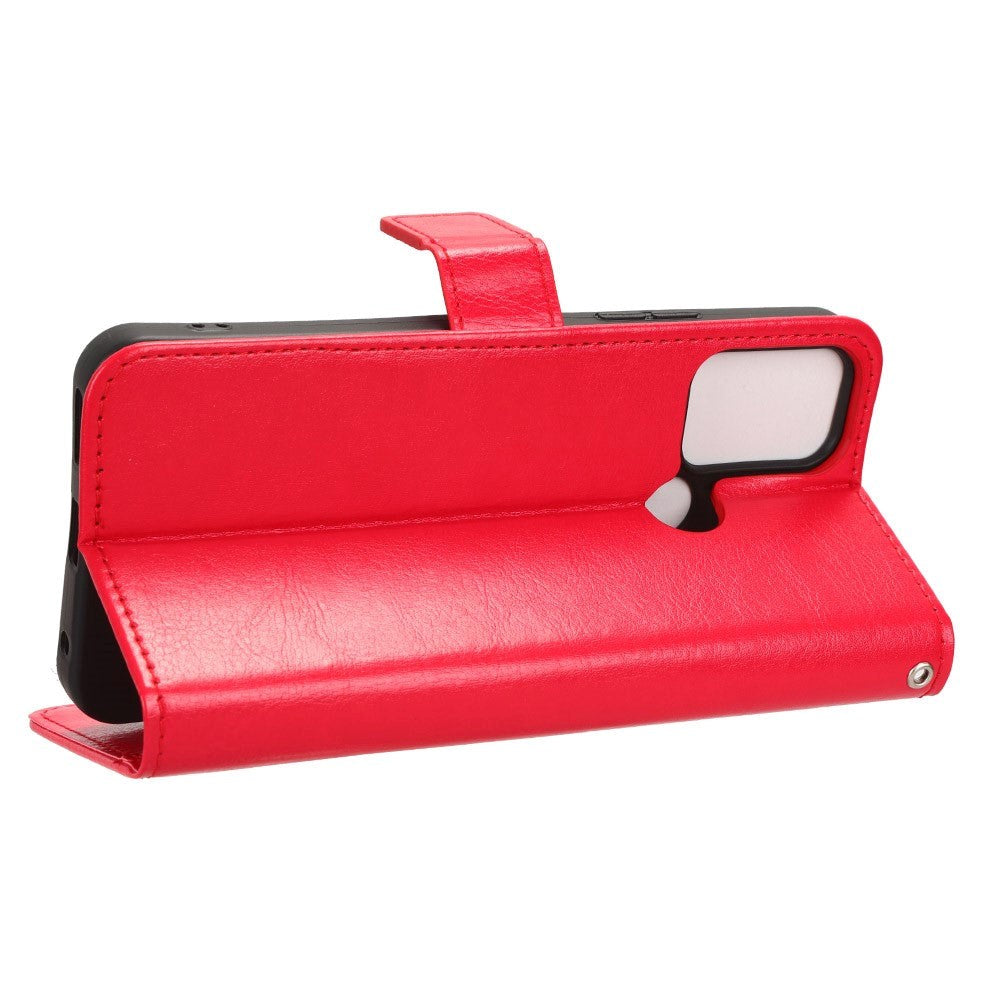 Nokia C22 Læder Mobil Cover m. Pung og Strop - Rød