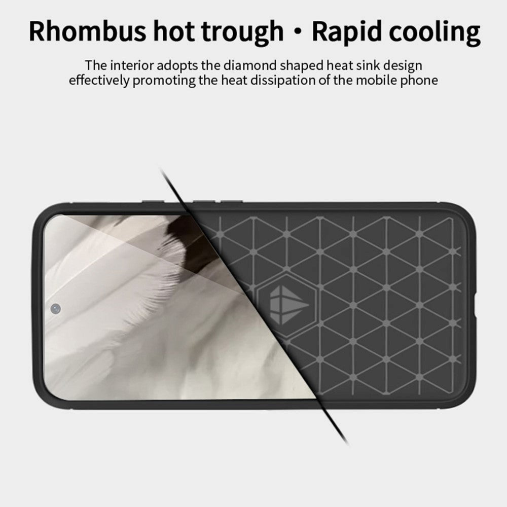 Google Pixel 8 Brushed Carbon Mobil Cover - Sort