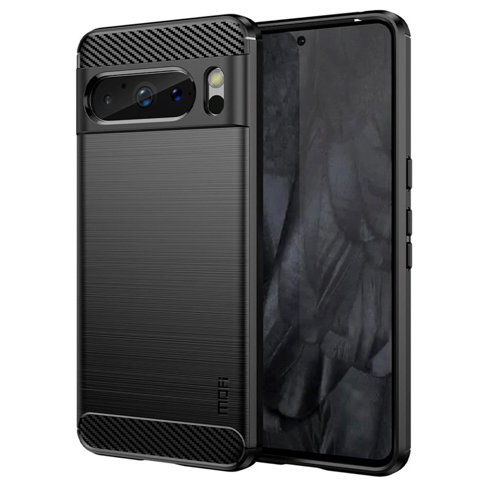 Google Pixel 8 Pro Brushed Carbon Mobil Cover - Sort