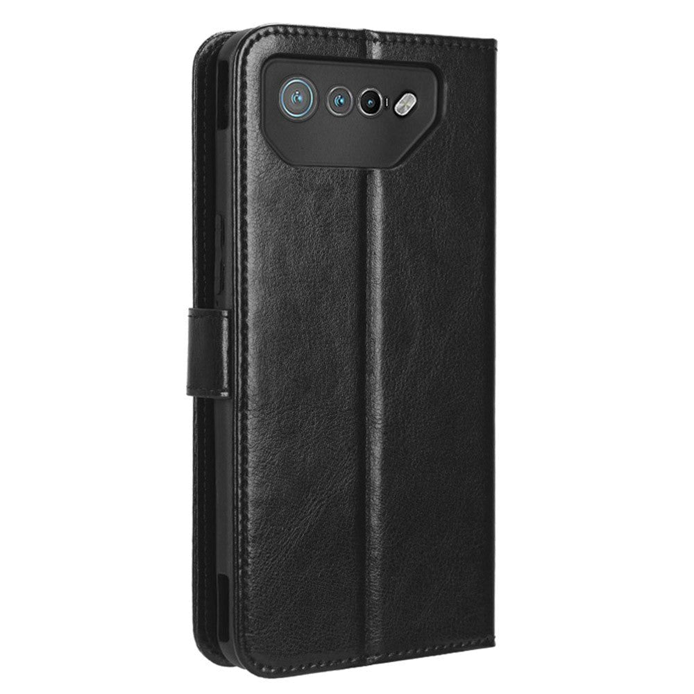 Asus ROG Phone 7 Læder Mobil Cover m. Pung & Strop - Sort