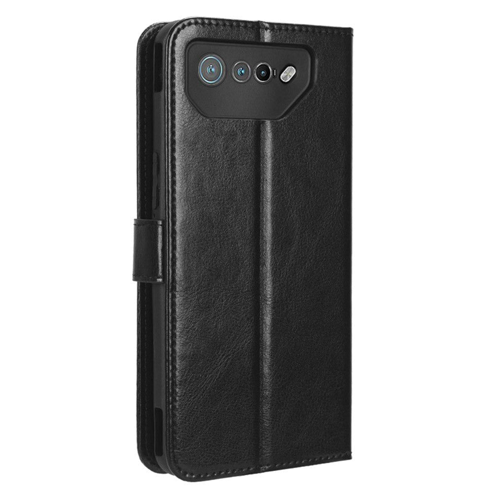 Asus ROG Phone 7 Læder Mobil Cover m. Pung & Strop - Sort