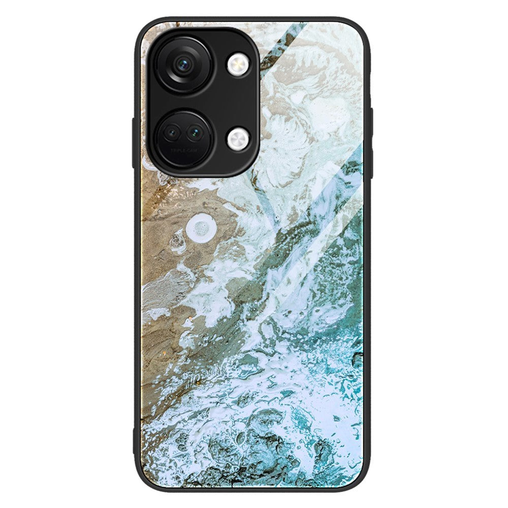 OnePlus Nord 3 (5G) Mobil Cover m. Glasbagside - Blå & Guld Marmor