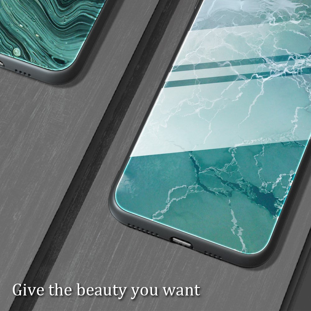 Xiaomi Poco F5 Mobil Cover m. Glasbagside - Turkis Marmor