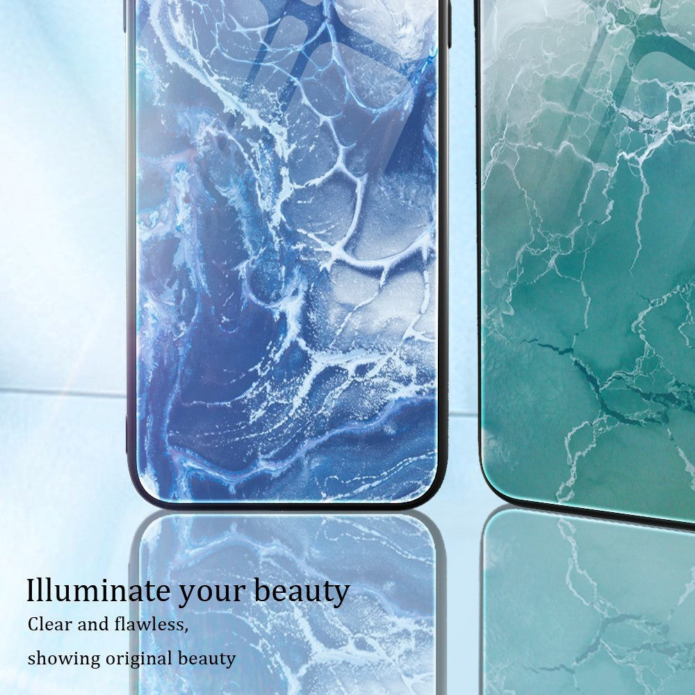 Xiaomi Poco F5 Mobil Cover m. Glasbagside - Blå Marmor