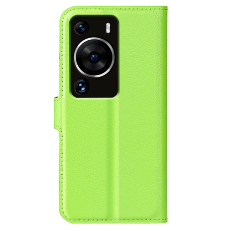 Huawei P60 Pro Litchi Læder Mobil Cover m. Pung - Grøn