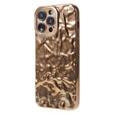 iPhone 13 Pro Skinnende Fleksibel Plastik Mobil Cover - Bølget Design - Guld