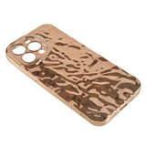 iPhone 13 Pro Skinnende Fleksibel Plastik Mobil Cover - Bølget Design - Guld