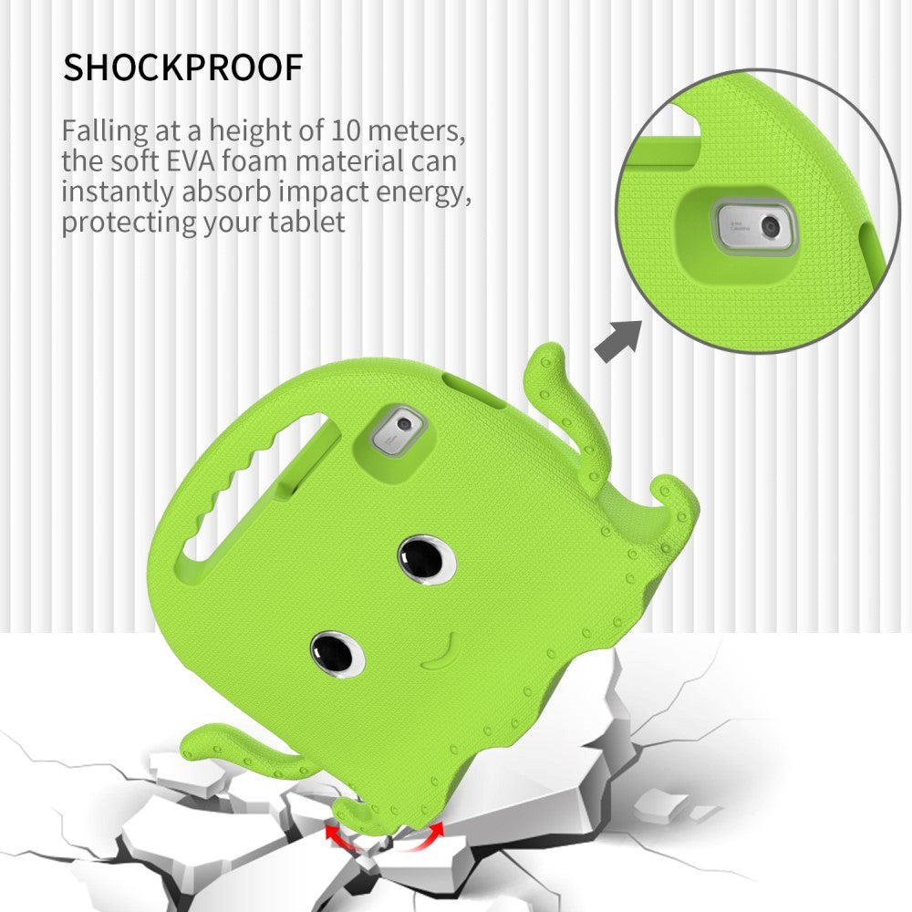 Lenovo Tab M9 Børne Tablet Cover m. Skulderstrop & Håndholder - Blæksprutte - Grøn