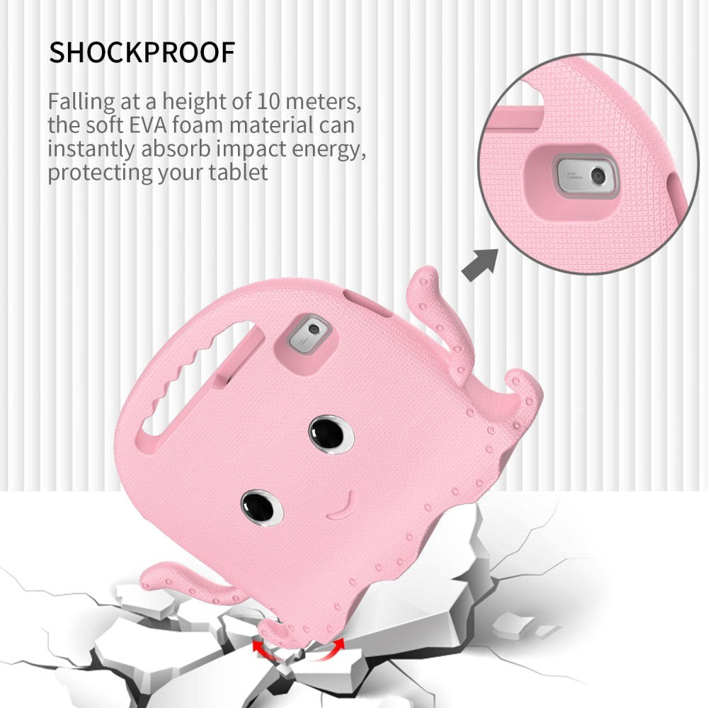 Lenovo Tab M9 Børne Tablet Cover m. Skulderstrop & Håndholder - Blæksprutte - Lyserød