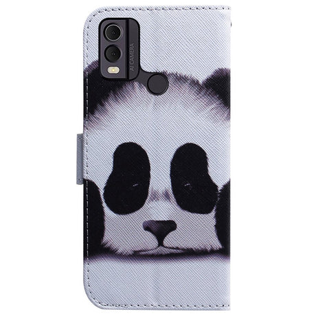 Nokia C22 Læder Mobil Cover m. Pung & Print - Panda