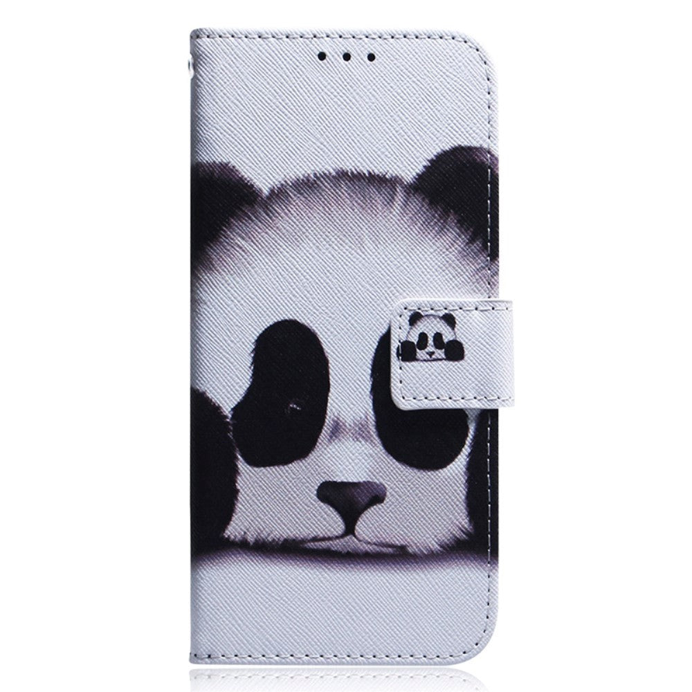Nokia C22 Læder Mobil Cover m. Pung & Print - Panda