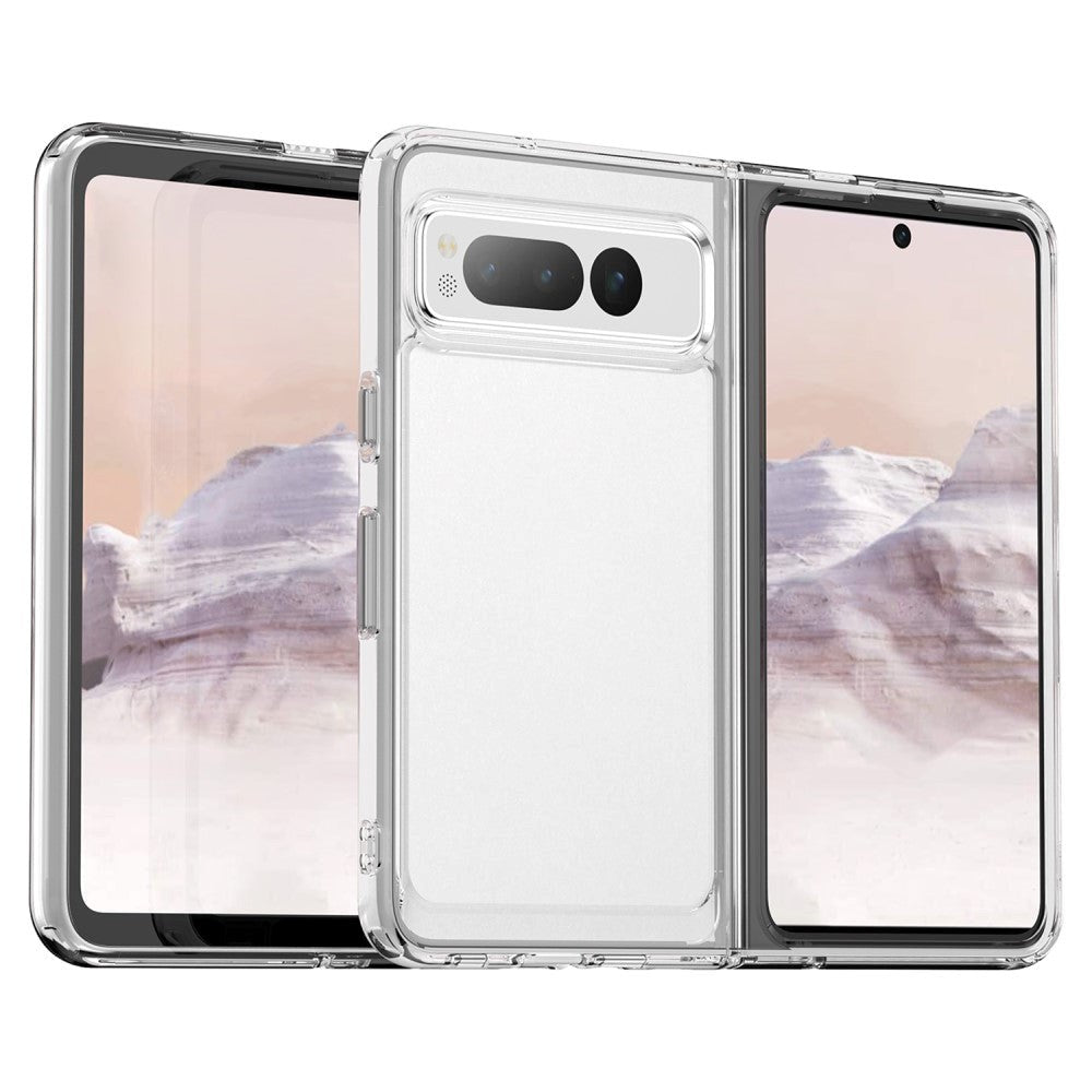 Google Pixel Fold Hybrid Plastik Mobil Cover - Gennemsigtig