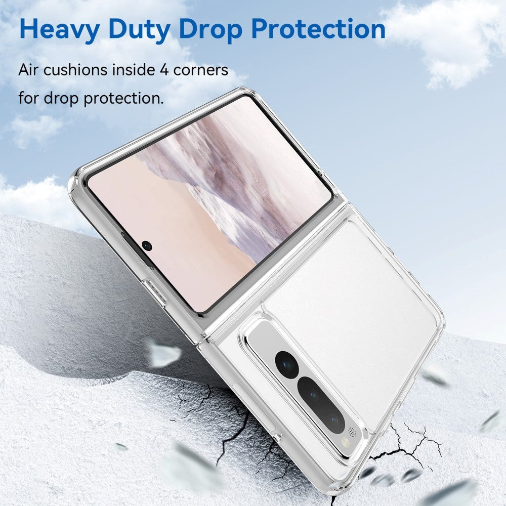 Google Pixel Fold Hybrid Plastik Mobil Cover - Gennemsigtig