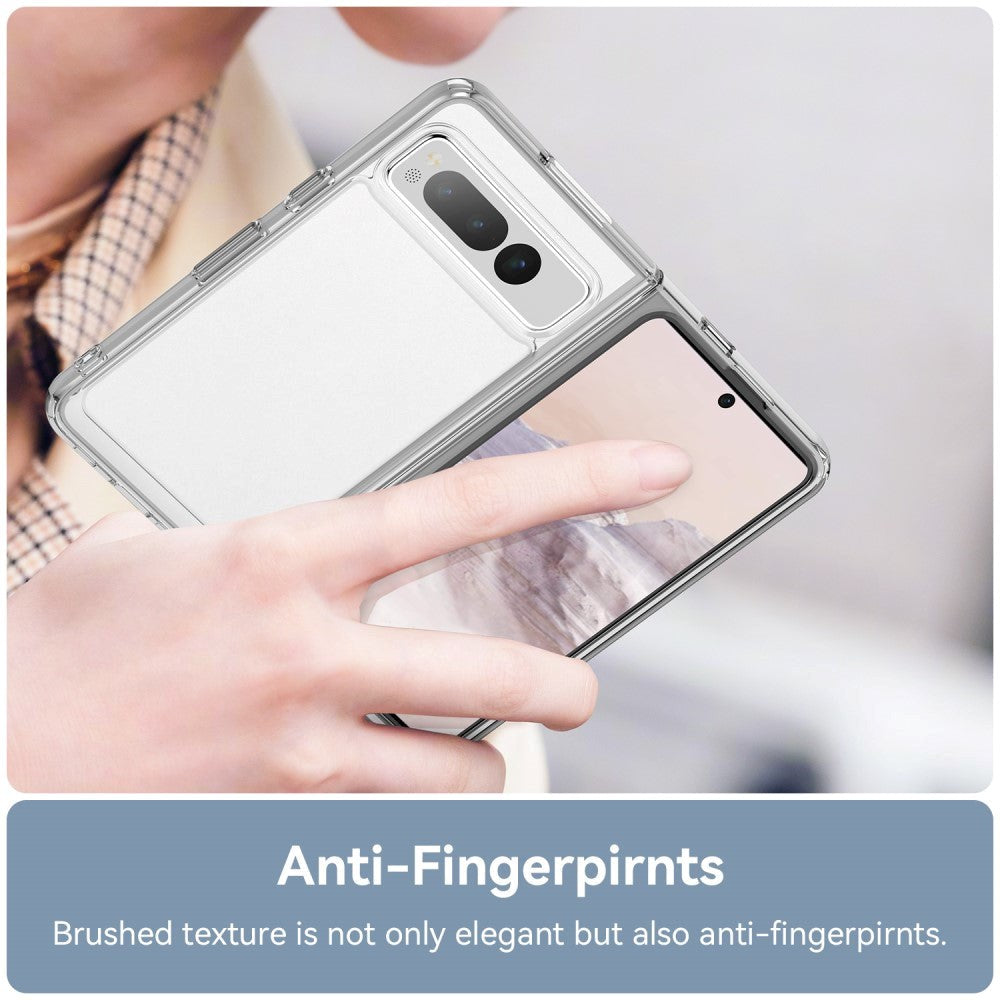 Google Pixel Fold Hybrid Plastik Mobil Cover - Gennemsigtig