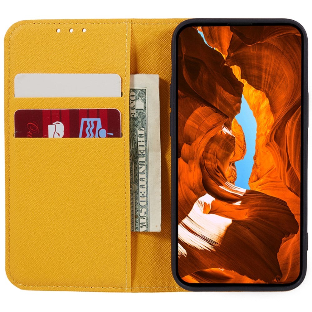 Motorola Edge 40 Læder Mobil Cover m. Kortholder & Ståfunktion - Orange