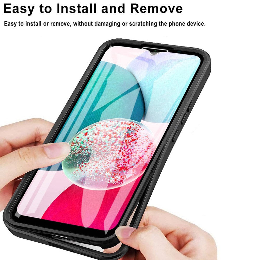 Samsung Galaxy A34 (5G) Hybrid Plastik Mobil Cover m. Skærmbeskyttelse - Sort / Gennemsigtig