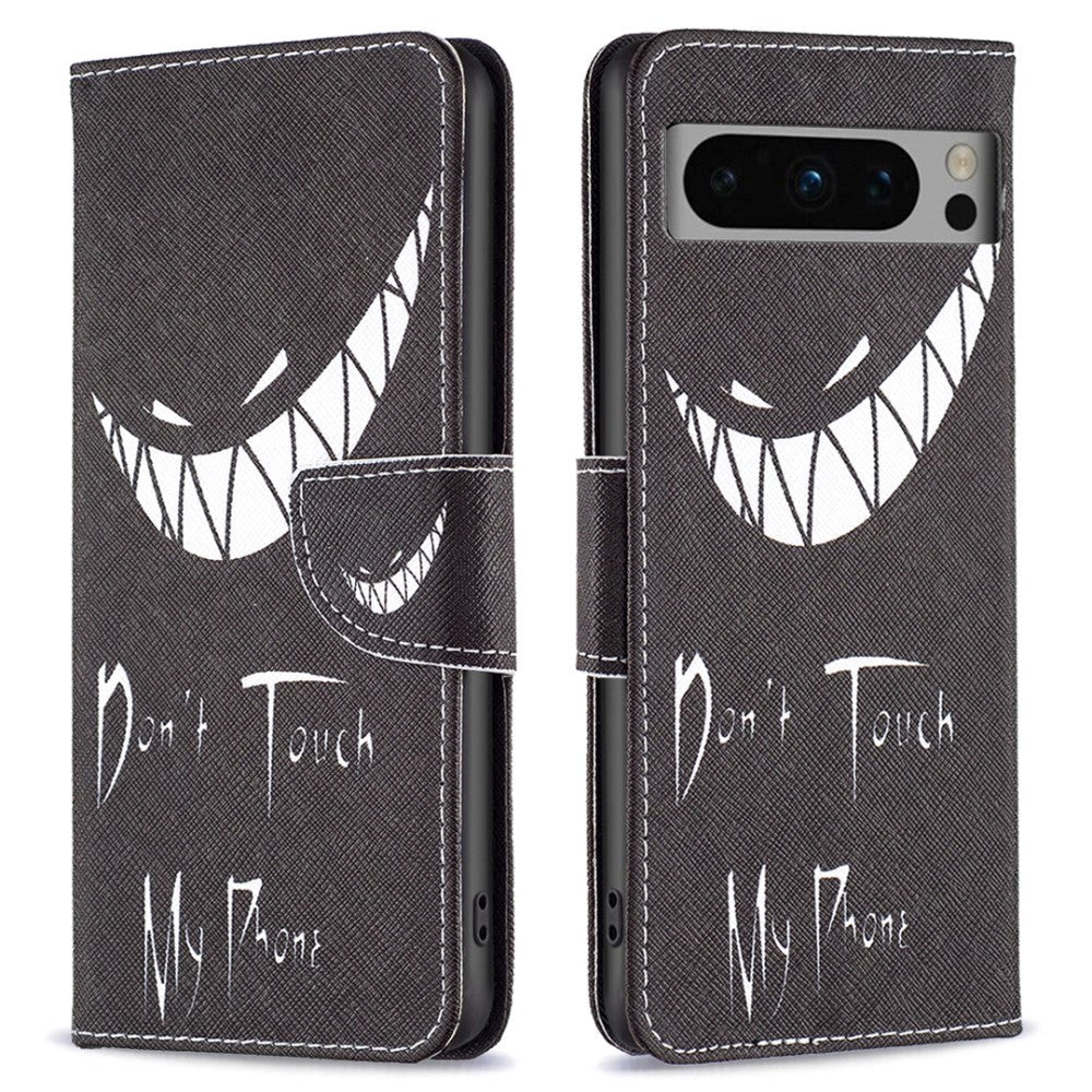 Google Pixel 8 Pro Læder Mobil Cover m. Pung - "Don't Touch My Phone"