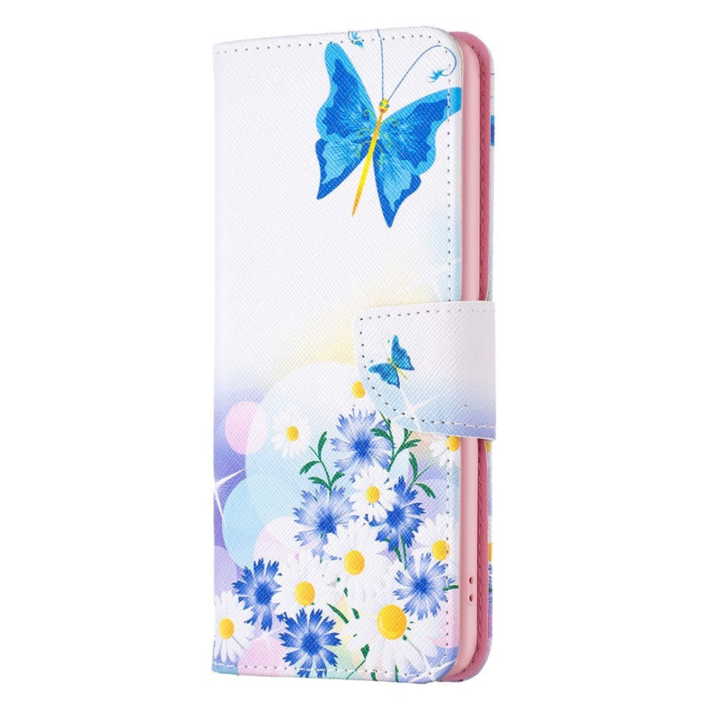 Google Pixel 8 Pro Læder Mobil Cover m. Pung - Sommerfugle & Blomster