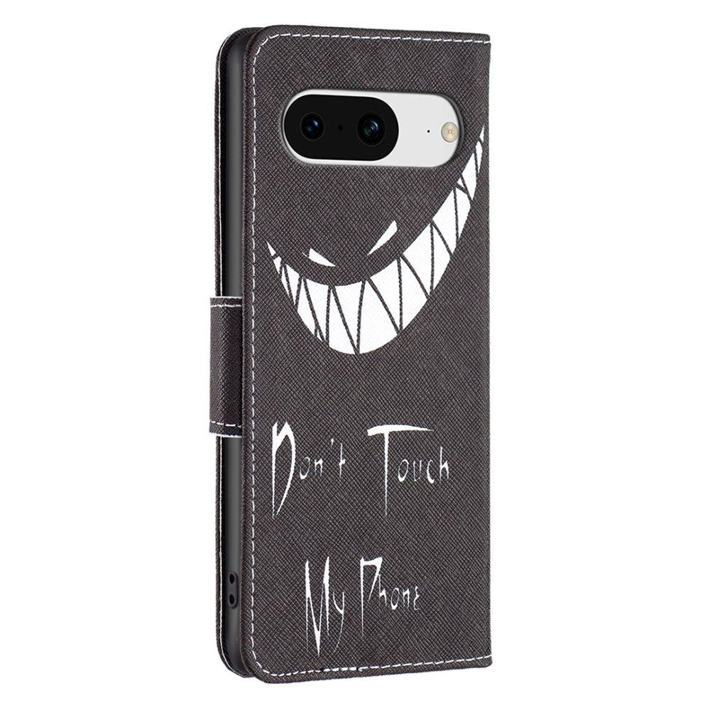 Google Pixel 8 Læder Mobil Cover m. Pung - "Don't Touch My Phone"