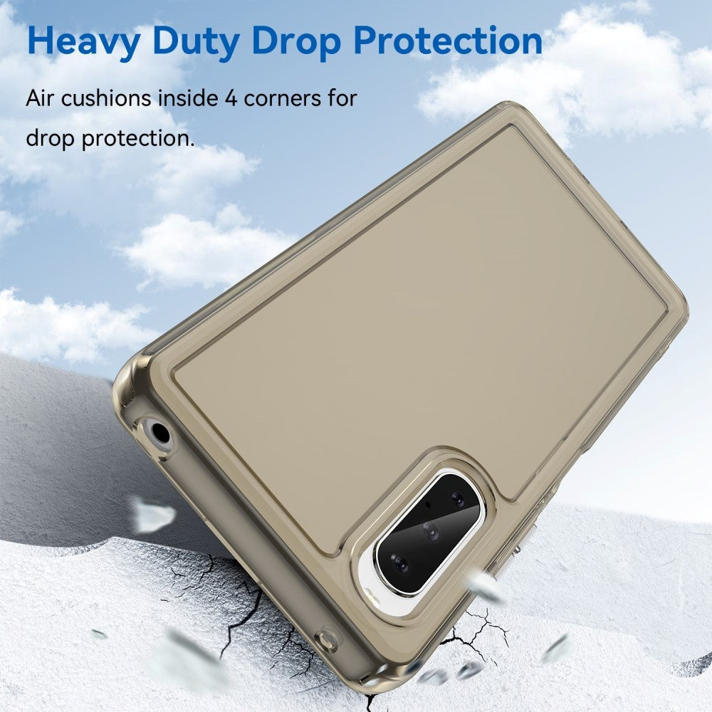 Sony Xperia 10 V Transparent Fleksibelt Plastik Mobil Cover - Grå