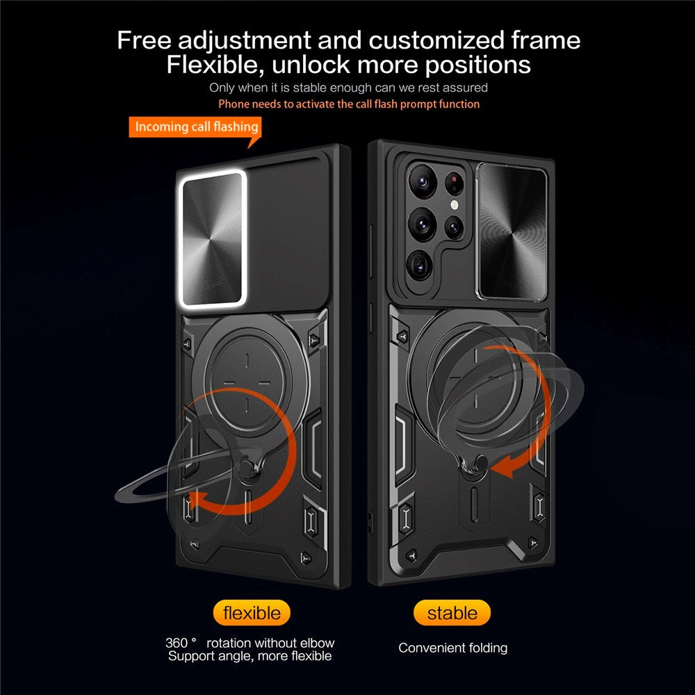 Samsung Galaxy S22 Ultra - EIDERWOOD Håndværker Cover m. Kickstand & Cam Slider - Sort