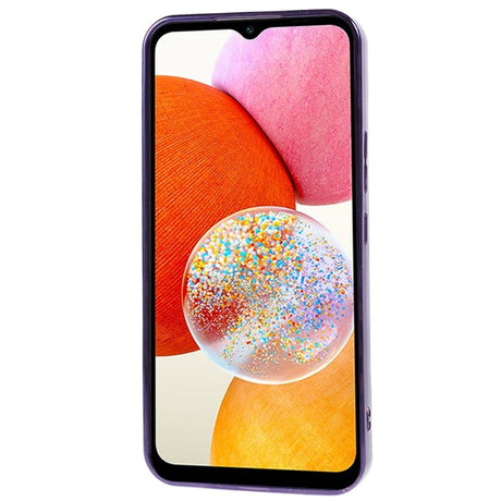 Samsung Galaxy A14 (5G) Skinnende Fleksibel Plastik Mobil Cover - Bølget Design - Lilla