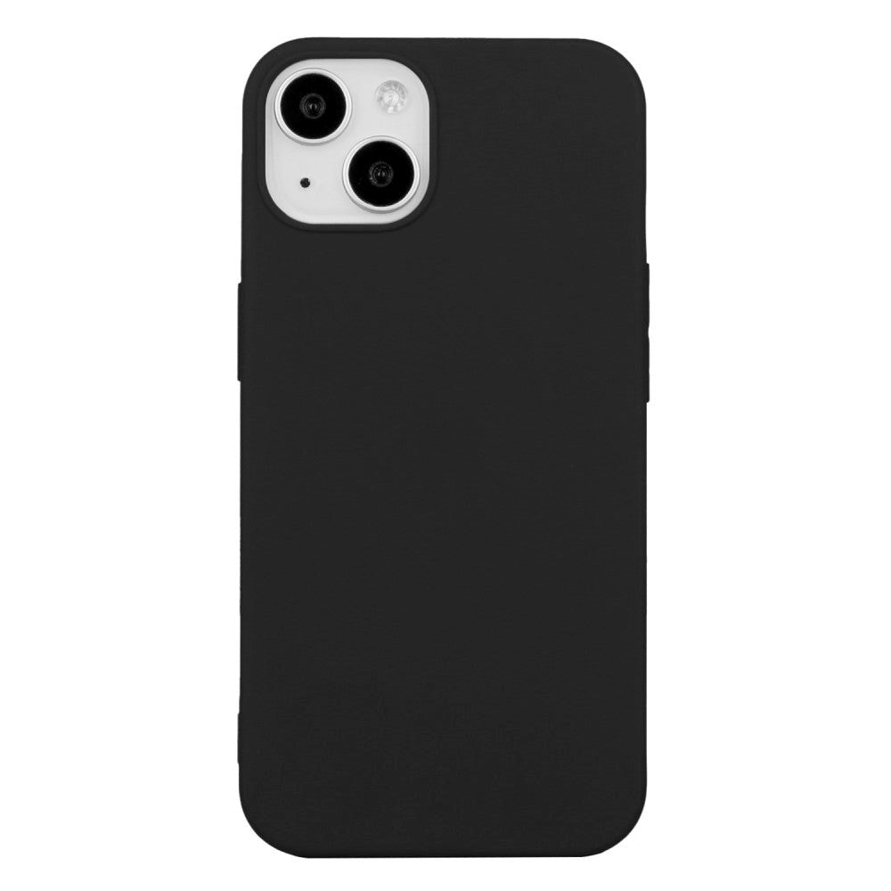 iPhone 15 Mat Fleksibel Plastik Bagside Cover- Sort