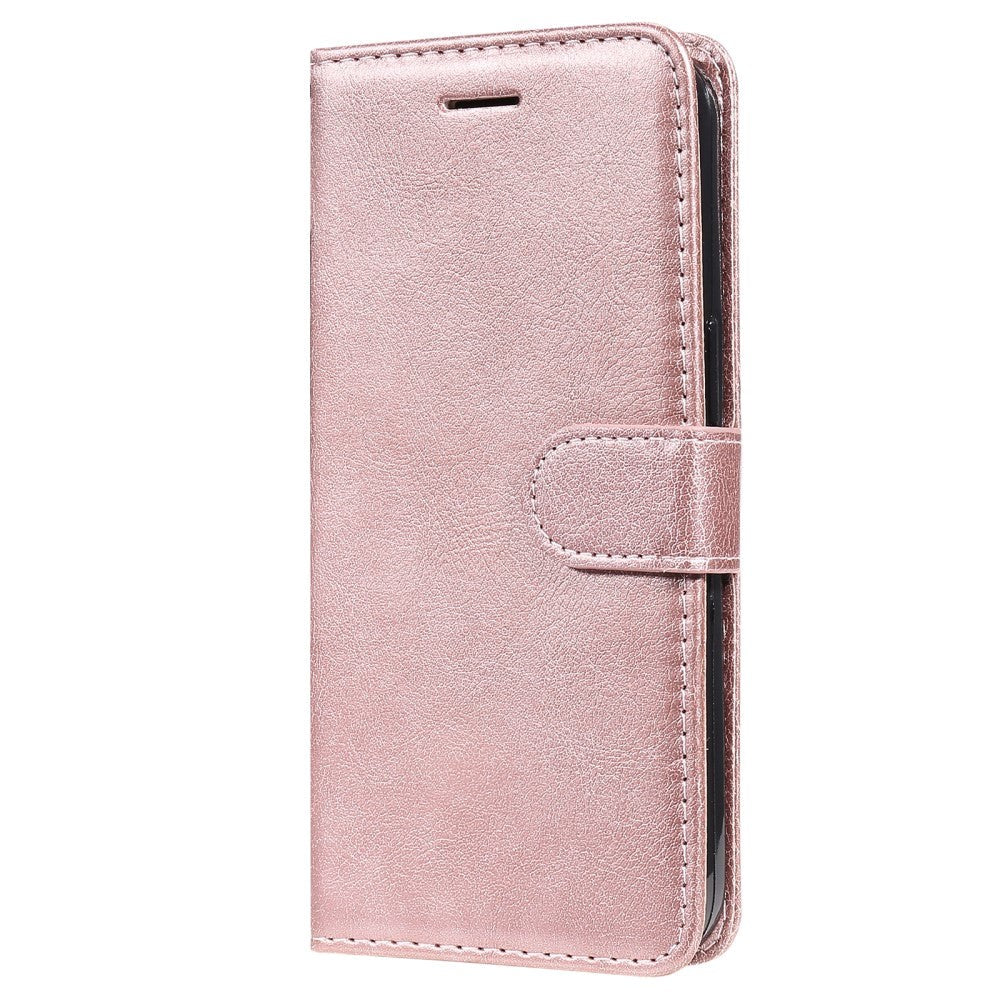 iPhone 15 Pro Max Læder Mobil Cover m. Pung og Strop - Rose Gold