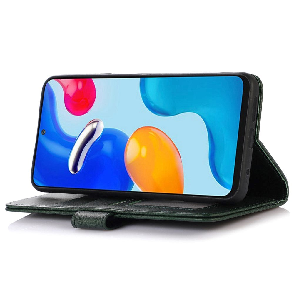 iPhone 15 Pro Læder Mobil Cover m. Pung & Magnetisk Luk - Grøn