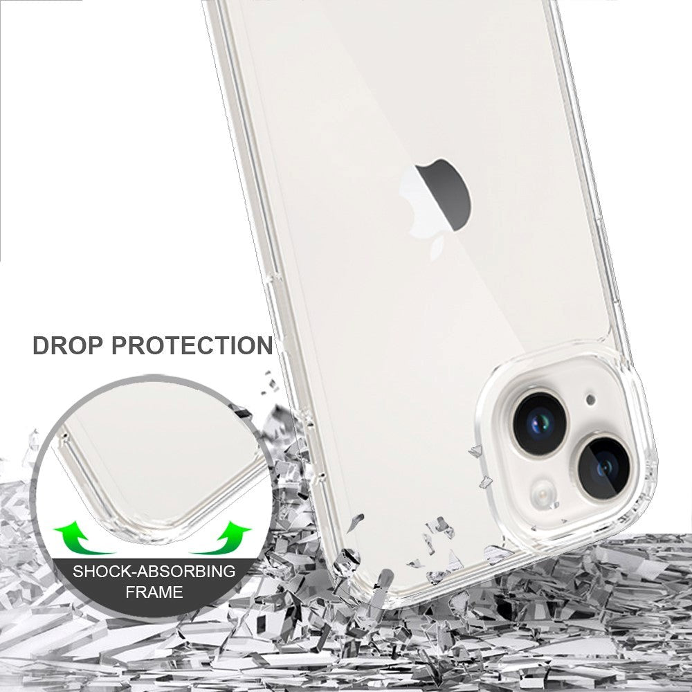 iPhone 15 Hybrid Plastik Mobil Cover - Gennemsigtig