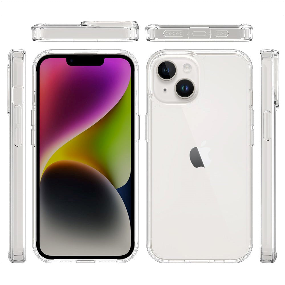 iPhone 15 Hybrid Plastik Mobil Cover - Gennemsigtig