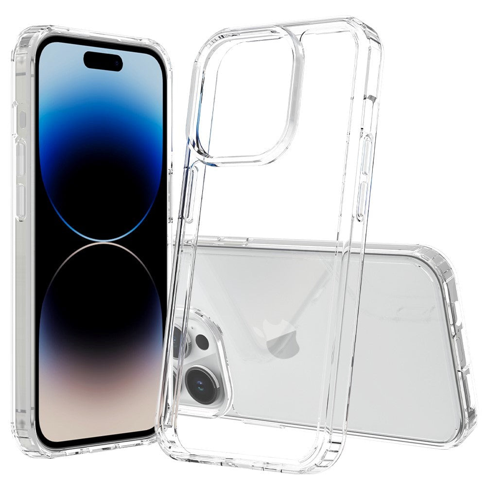 iPhone 15 Pro Hybrid Plastik Mobil Cover - Gennemsigtig
