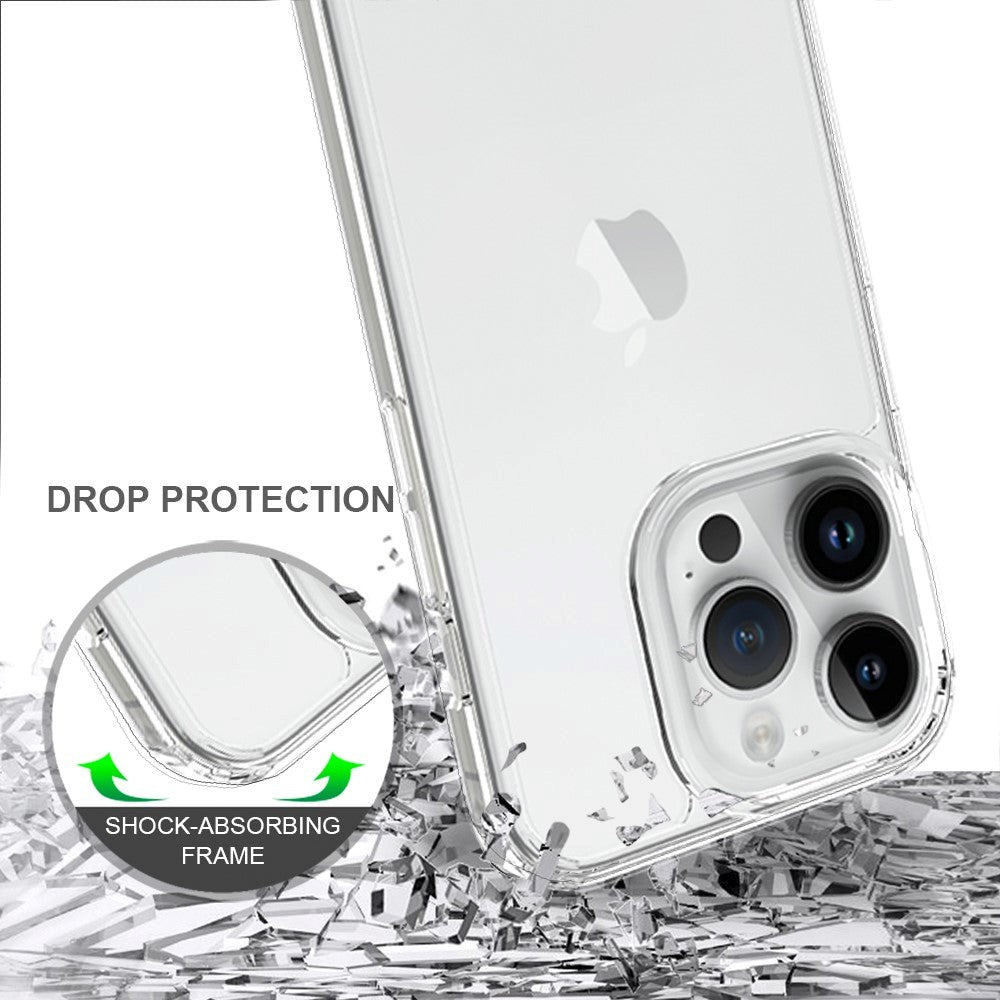iPhone 15 Pro Hybrid Plastik Mobil Cover - Gennemsigtig