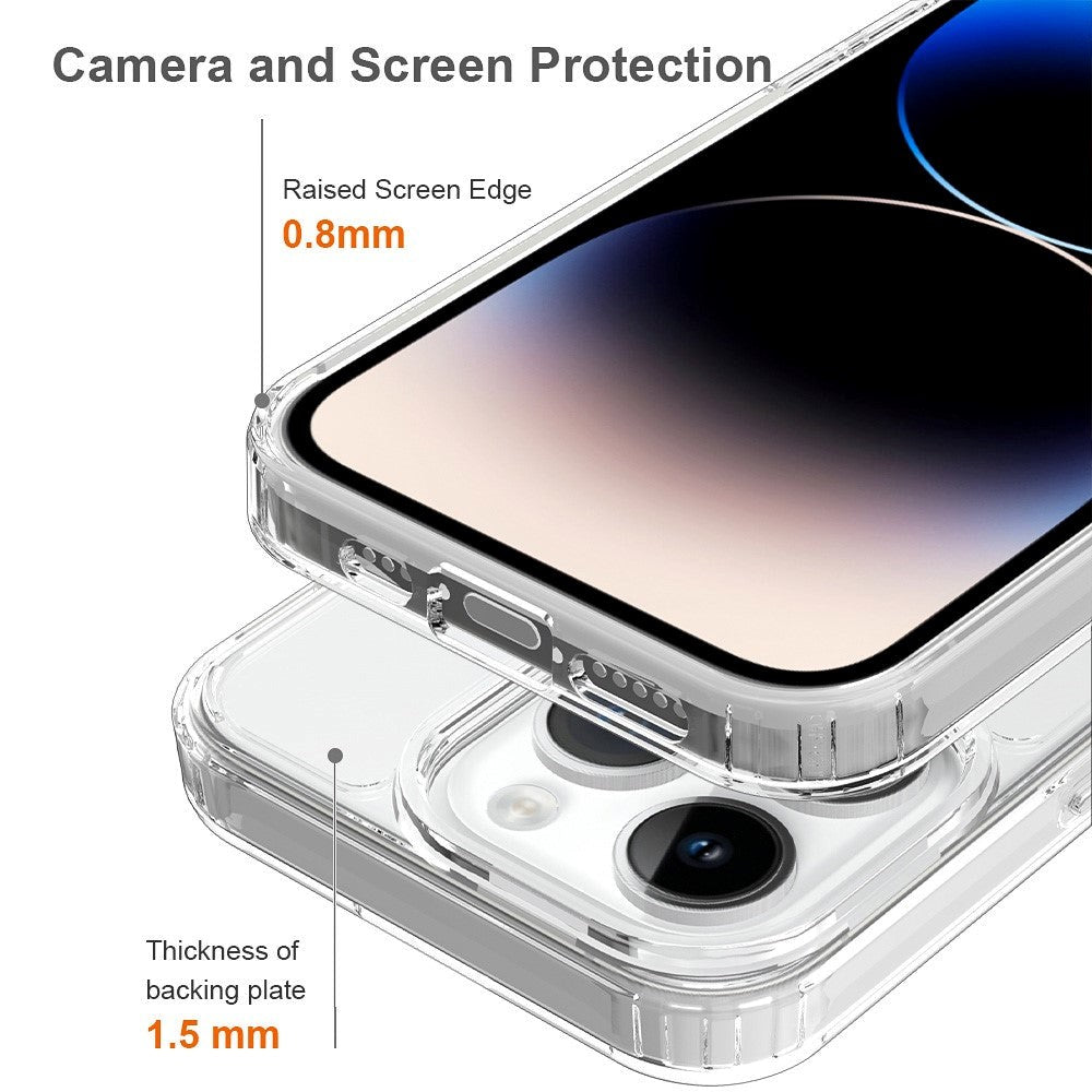 iPhone 15 Pro Hybrid Plastik Mobil Cover - Gennemsigtig