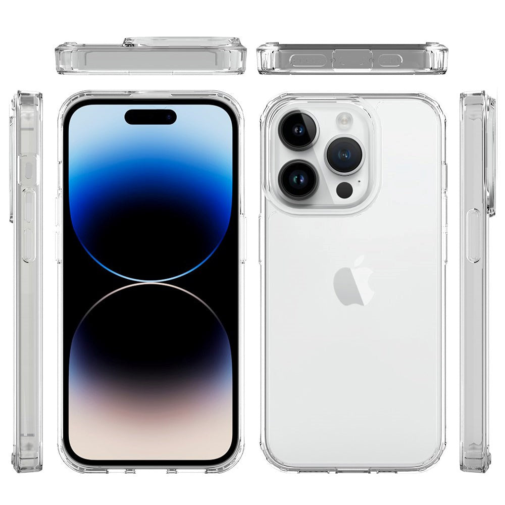iPhone 15 Pro Hybrid Plastik Mobil Cover - Gennemsigtig