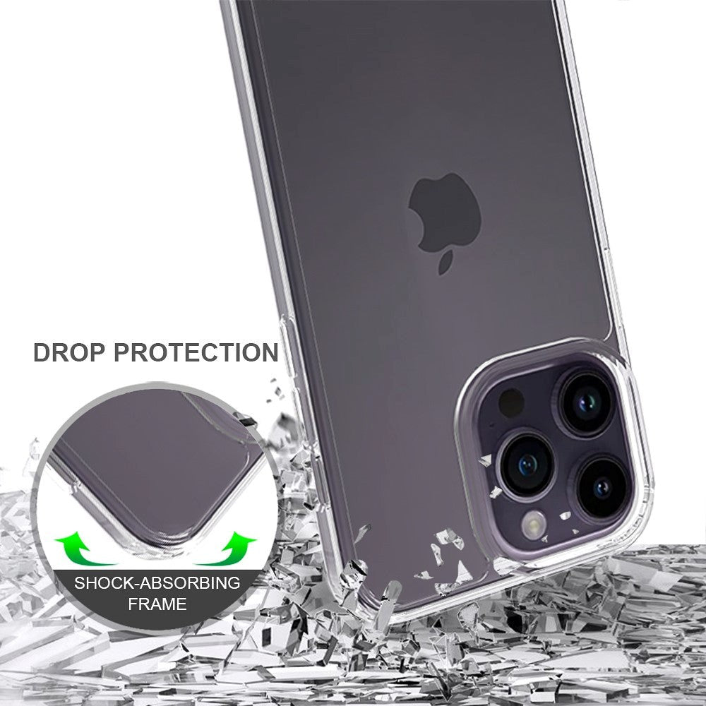 iPhone 15 Pro Max Hybrid Plastik Mobil Cover - Gennemsigtig