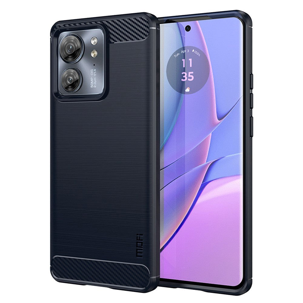 Motorola Edge 40 Brushed Carbon Mobil Cover - Blå