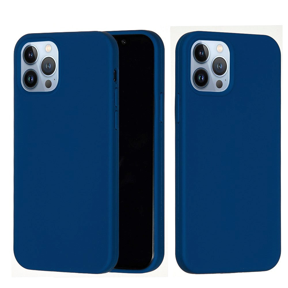 iPhone 15 Pro Liquid Silikone Mobil Cover - Navy Blå