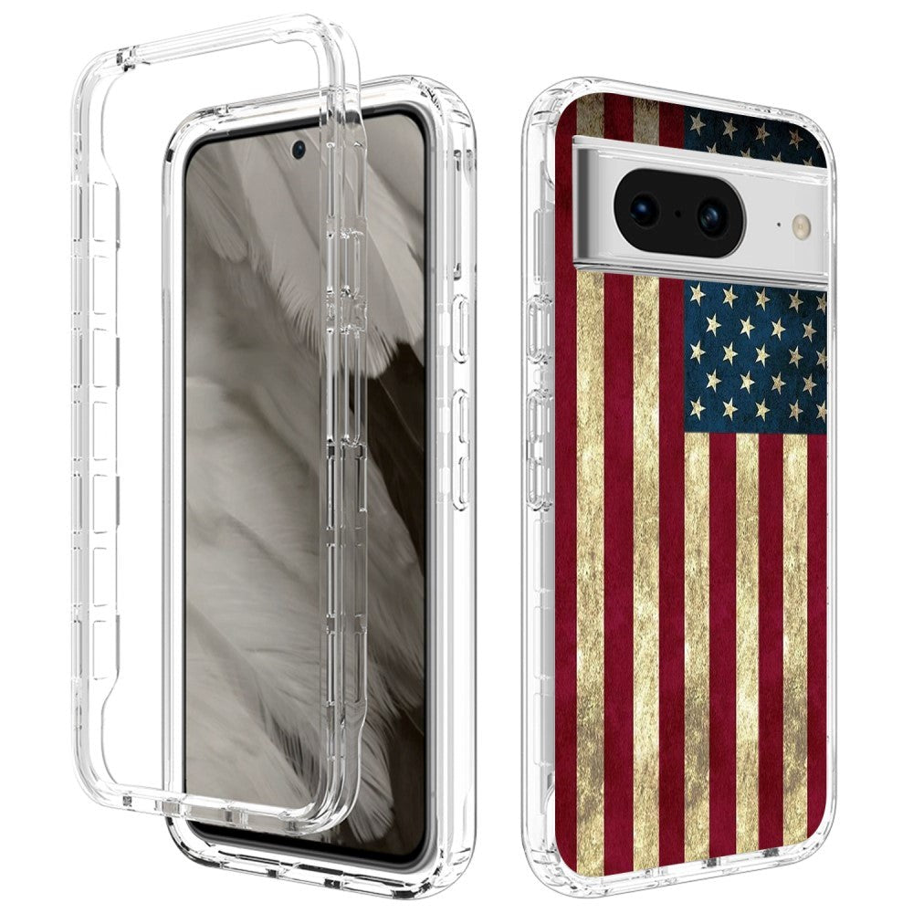Google Pixel 8 2-i-1 Hybrid Plastik Mobil Cover - USA