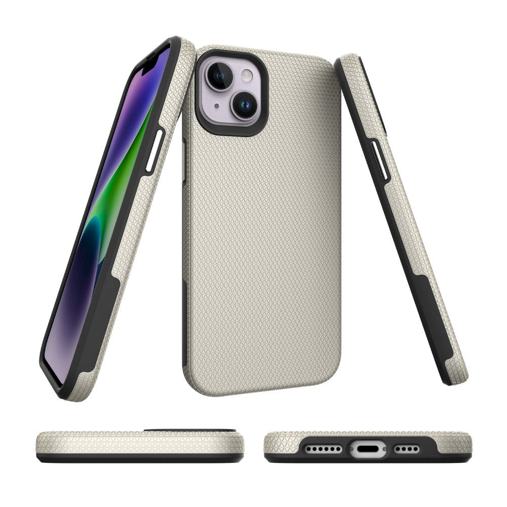 iPhone 15 Plastik Håndværker Mobil Cover - Champagne Guld