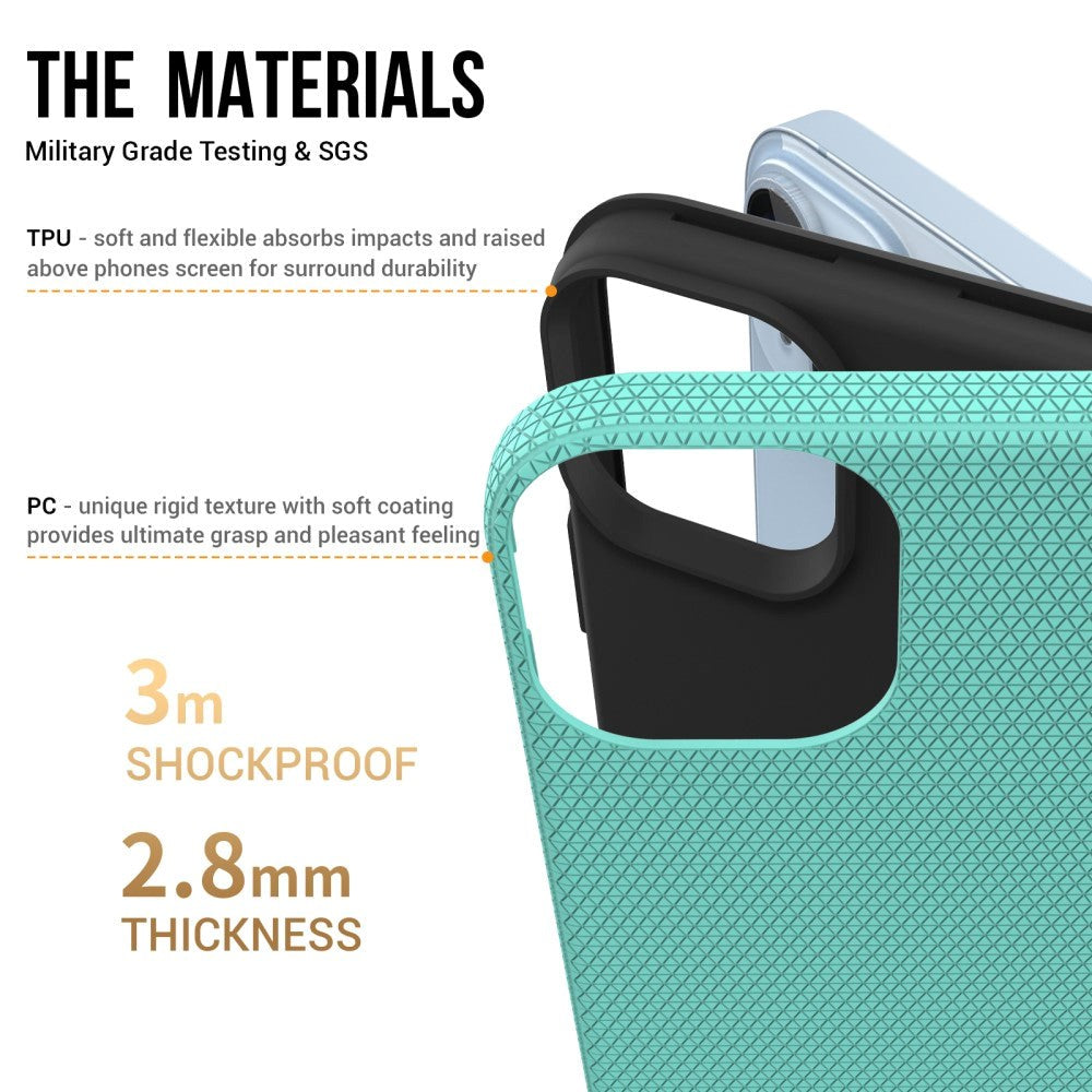 iPhone 15 Plastik Håndværker Mobil Cover - Turkis