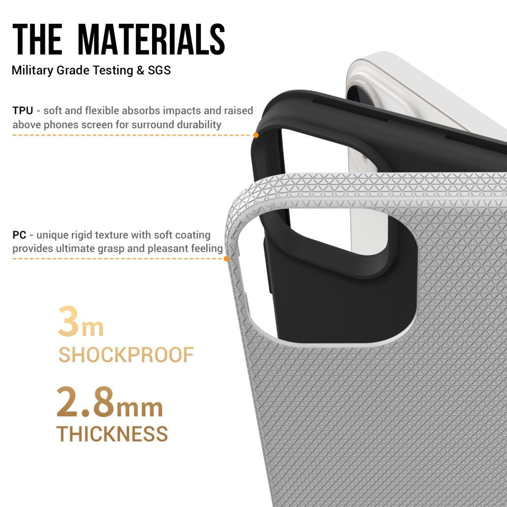 iPhone 15 Plastik Håndværker Mobil Cover - Sølv