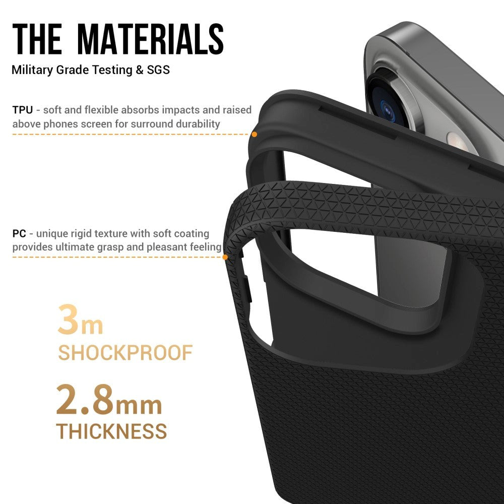 iPhone 15 Pro Plastik Håndværker Mobil Cover - Sort