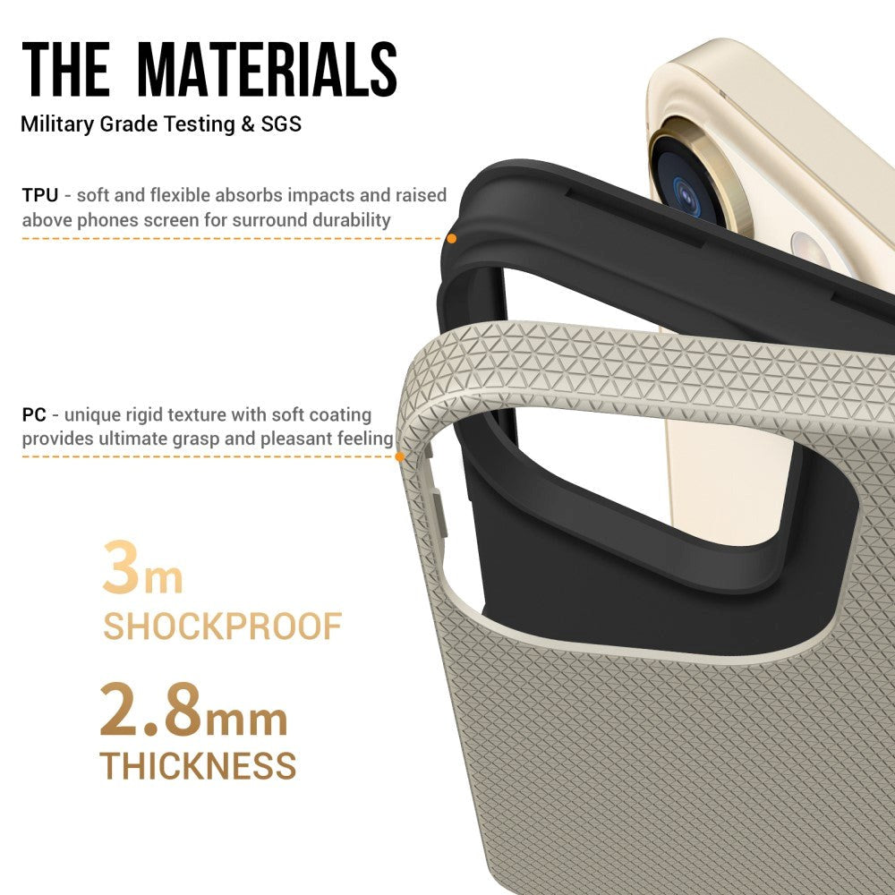 iPhone 15 Pro Plastik Håndværker Mobil Cover - Champagne Guld