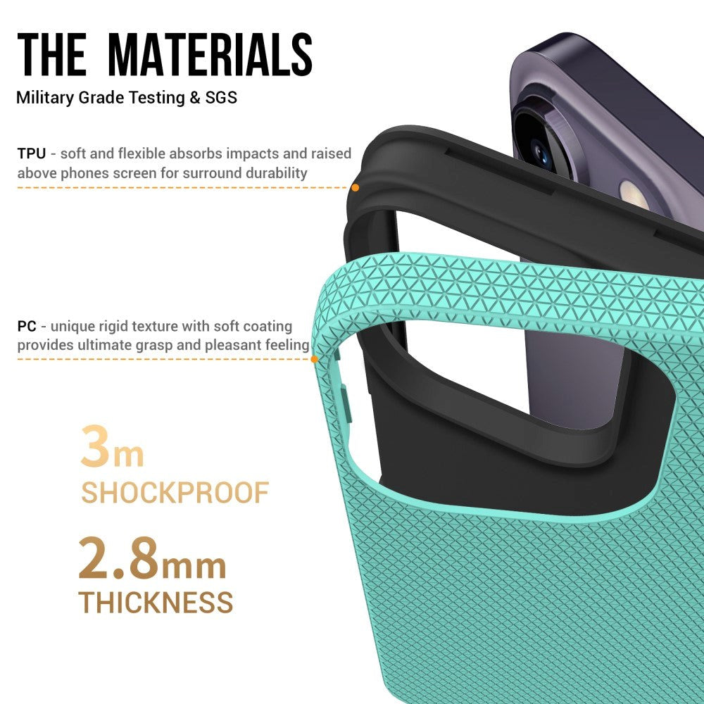 iPhone 15 Pro Plastik Håndværker Mobil Cover - Turkis