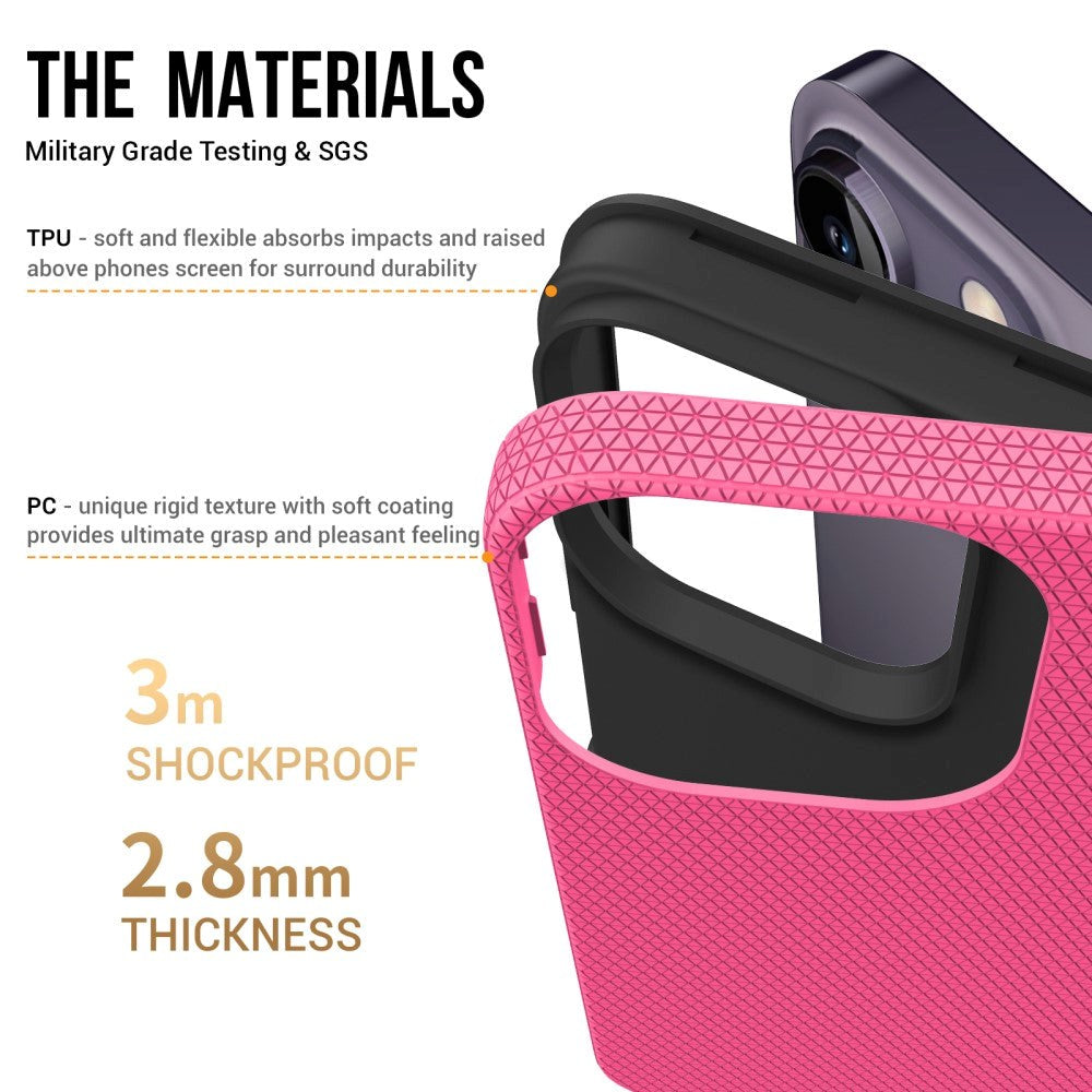 iPhone 15 Pro Plastik Håndværker Mobil Cover - Pink
