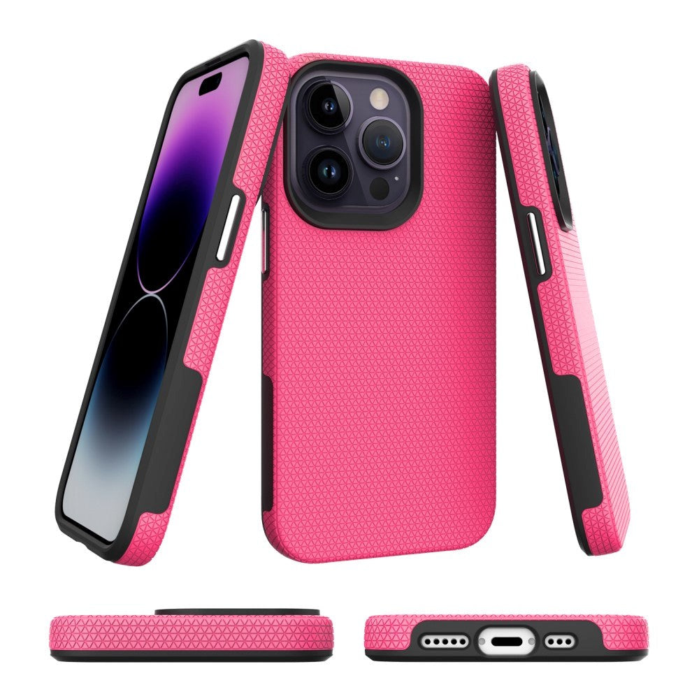 iPhone 15 Pro Plastik Håndværker Mobil Cover - Pink