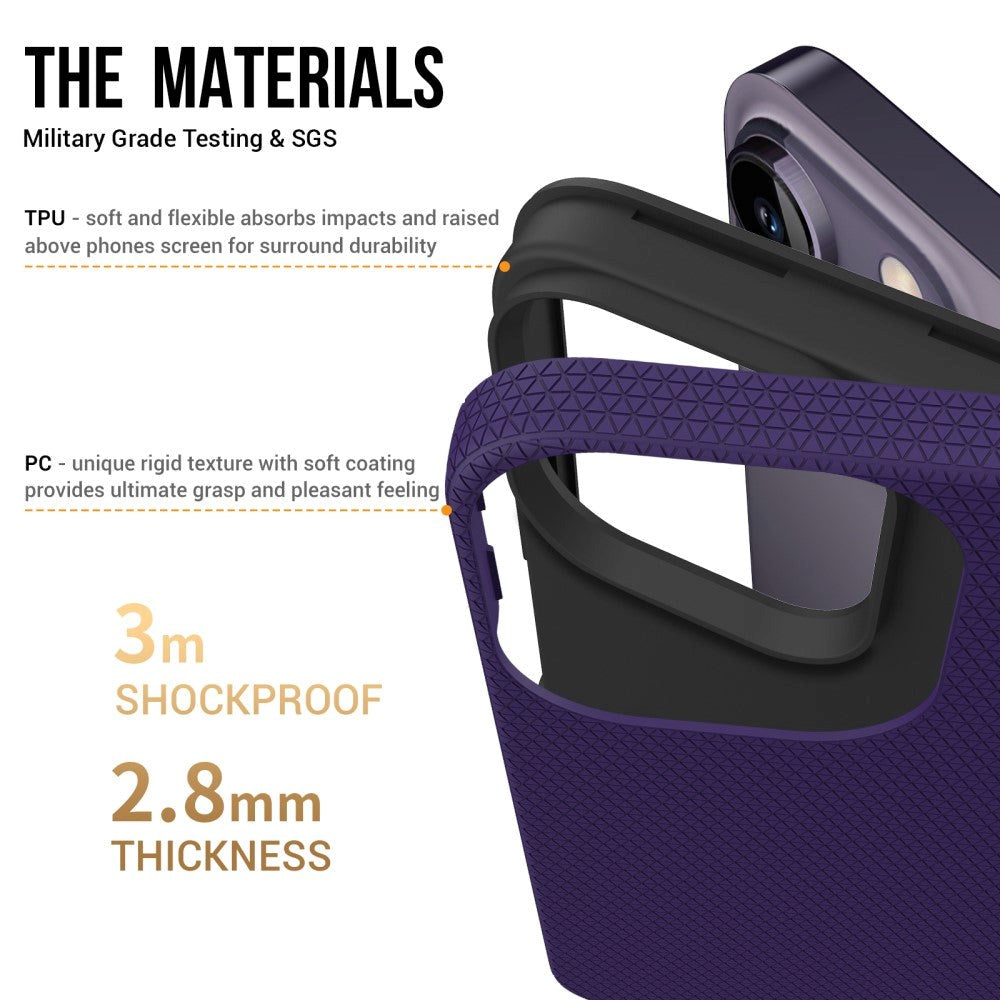 iPhone 15 Pro Plastik Håndværker Mobil Cover - Lilla