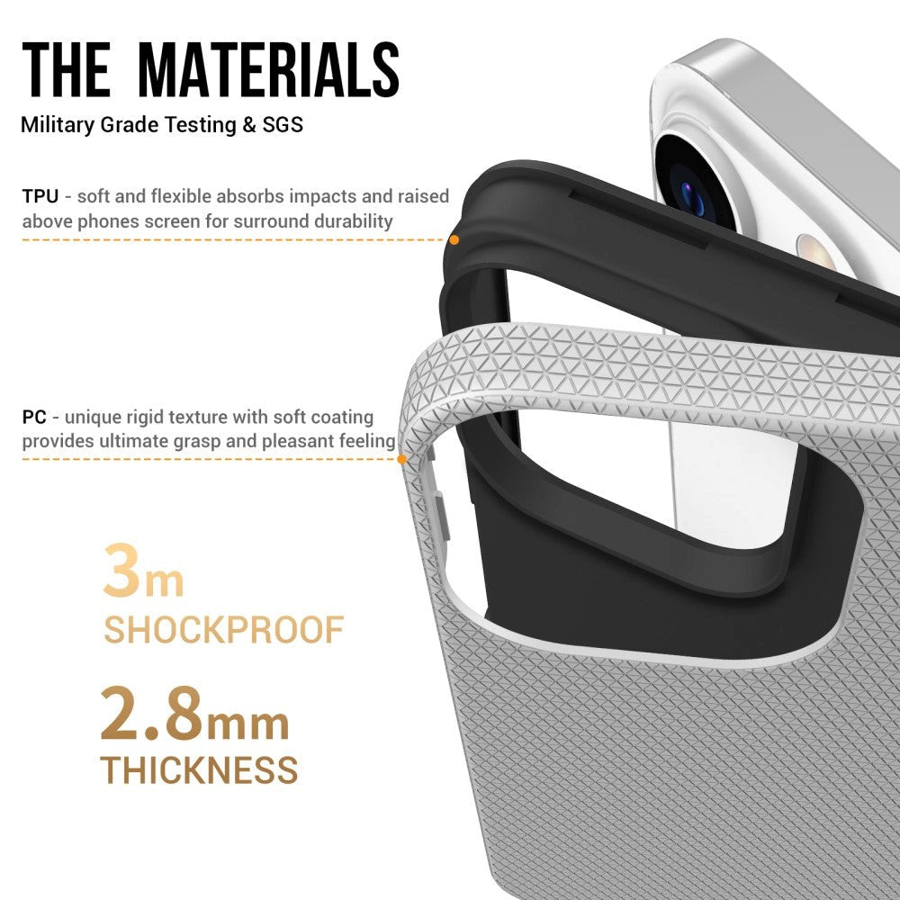 iPhone 15 Pro Plastik Håndværker Mobil Cover - Sølv