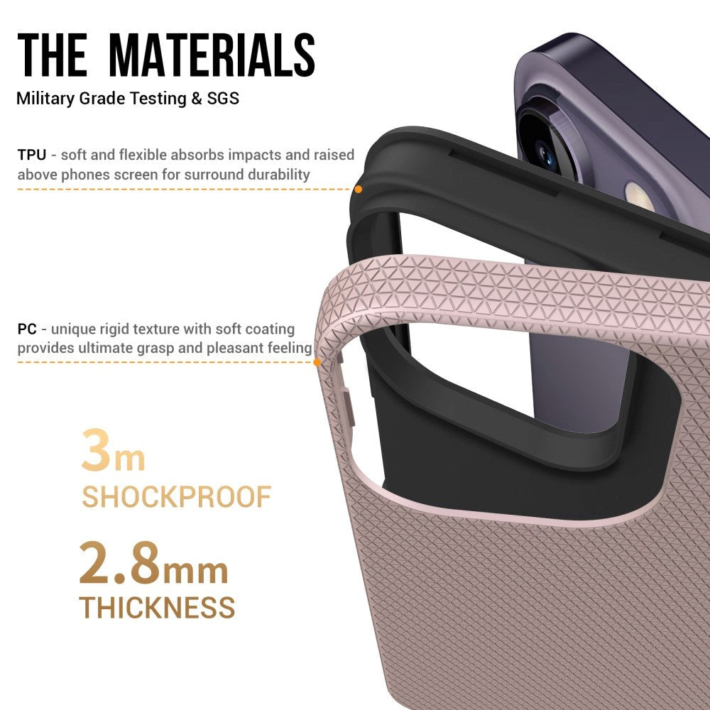 iPhone 15 Pro Max Plastik Håndværker Mobil Cover - Rose Gold